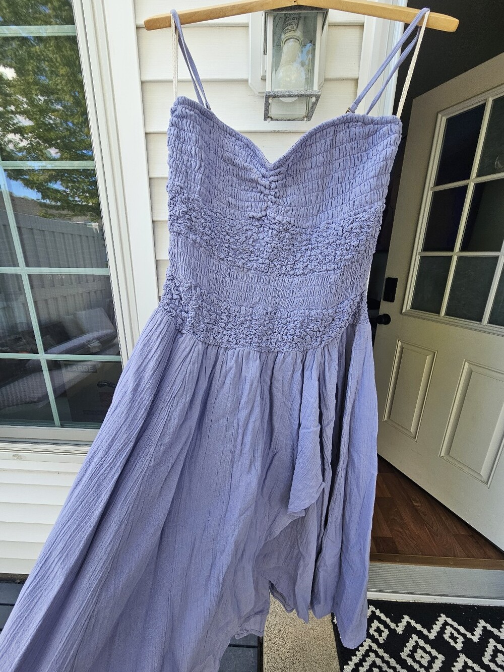 Smocked Bodice Lavender Midi Dress - Picture 4 of 5